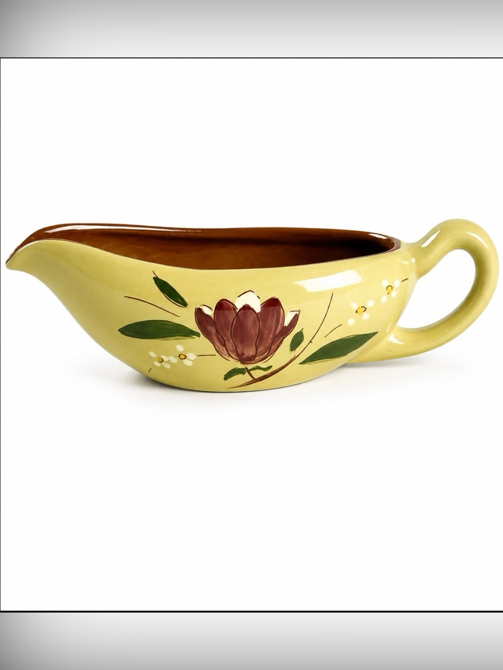 Stangl Pottery 'Magnolia' Gravy Boat Mid Century Modern
